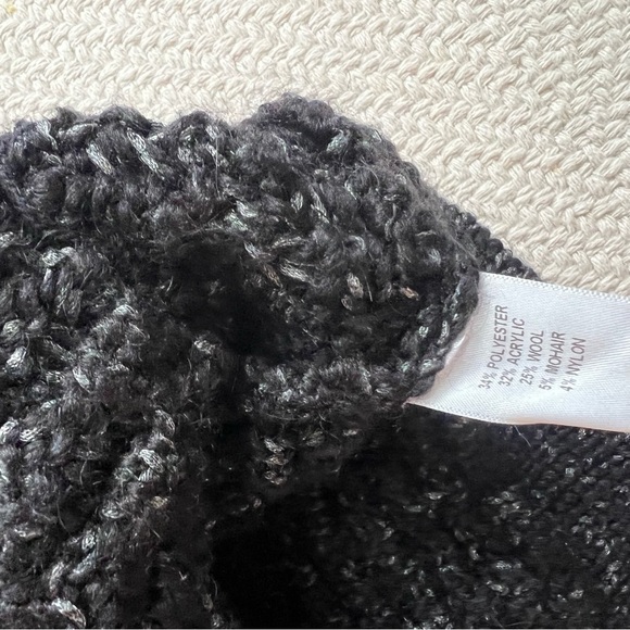 Classiques Entier Black & Silver Thick Knit Oversized Long Cardigan Jacket XS - Picture 6 of 7